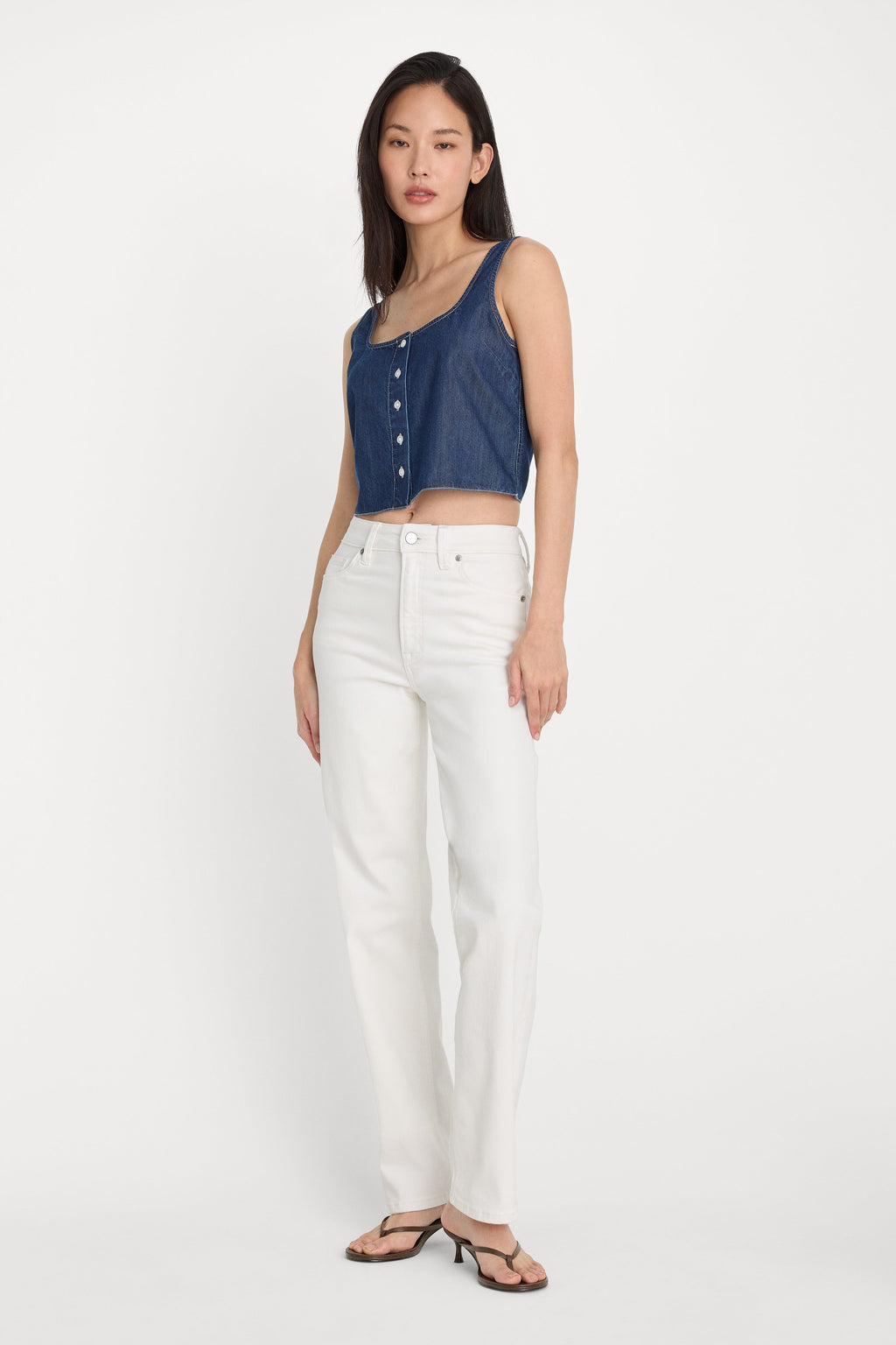 Premium GOOD TRUE STRAIGHT JEANS WHITE001
