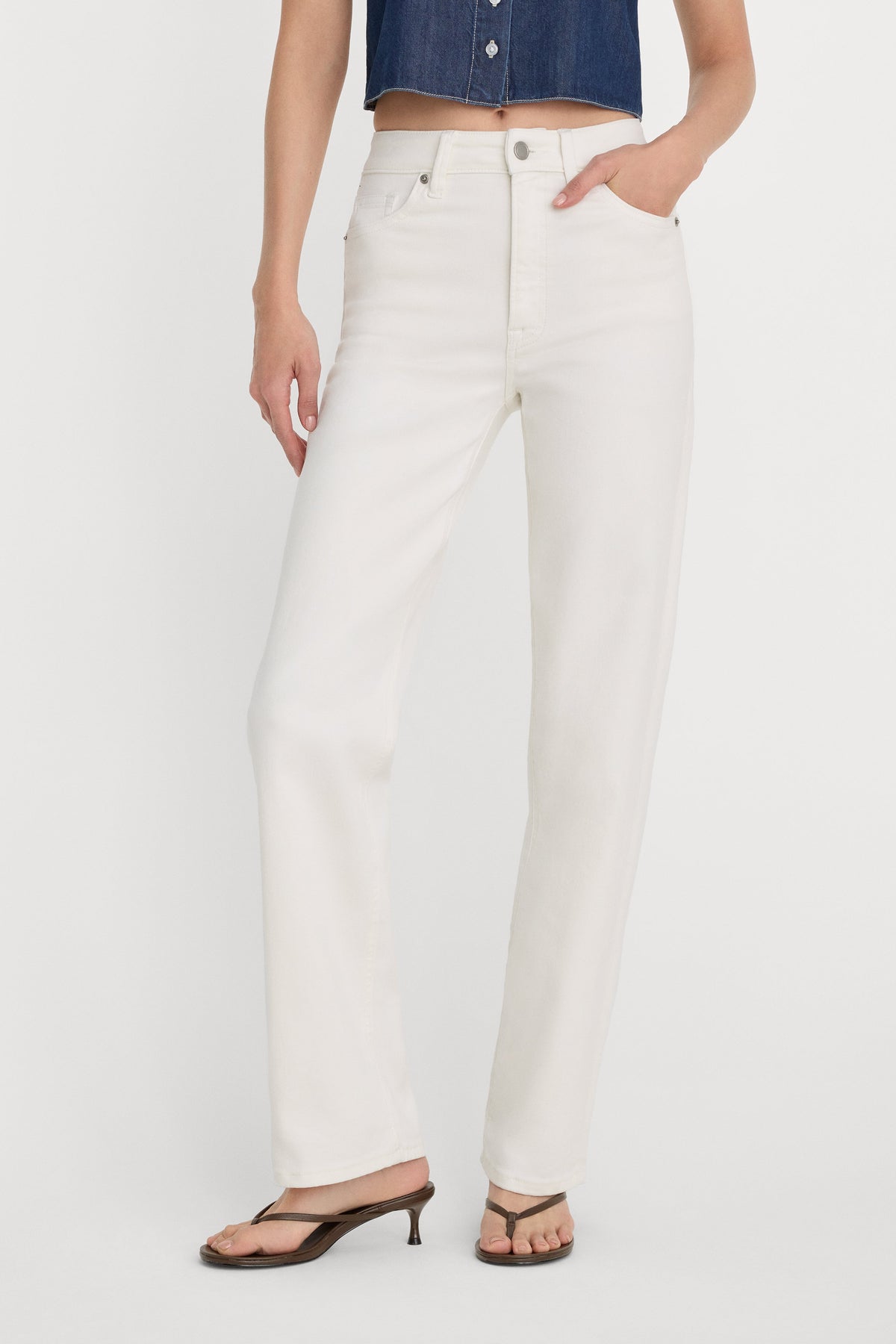 Premium GOOD TRUE STRAIGHT JEANS WHITE001