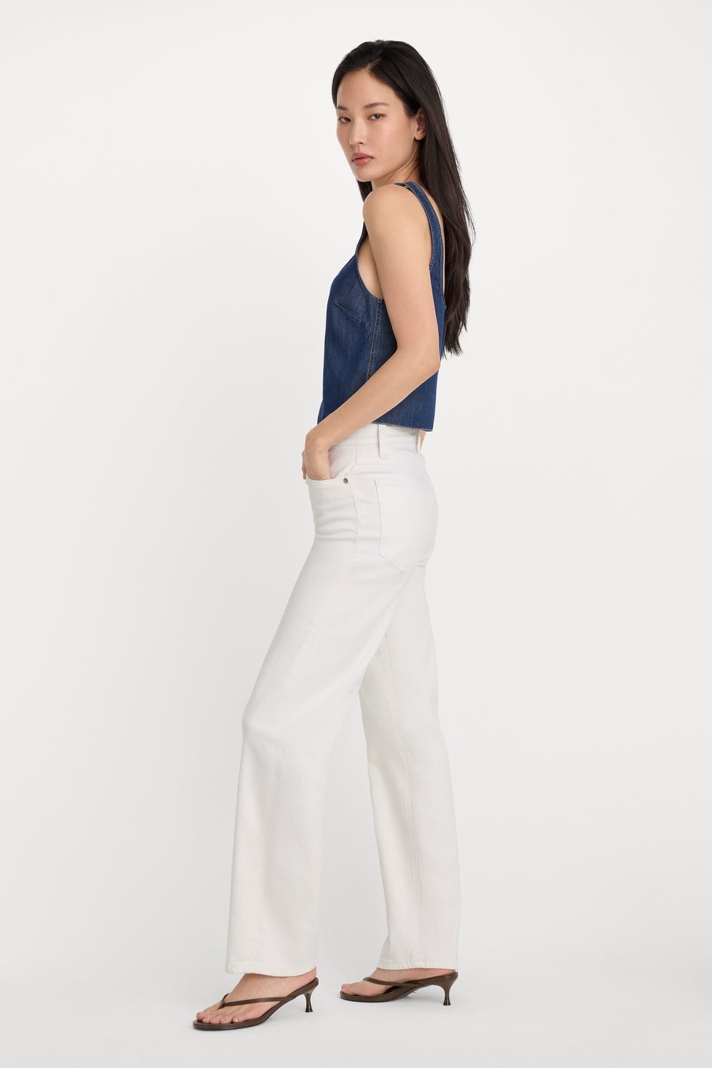 Premium GOOD TRUE STRAIGHT JEANS WHITE001