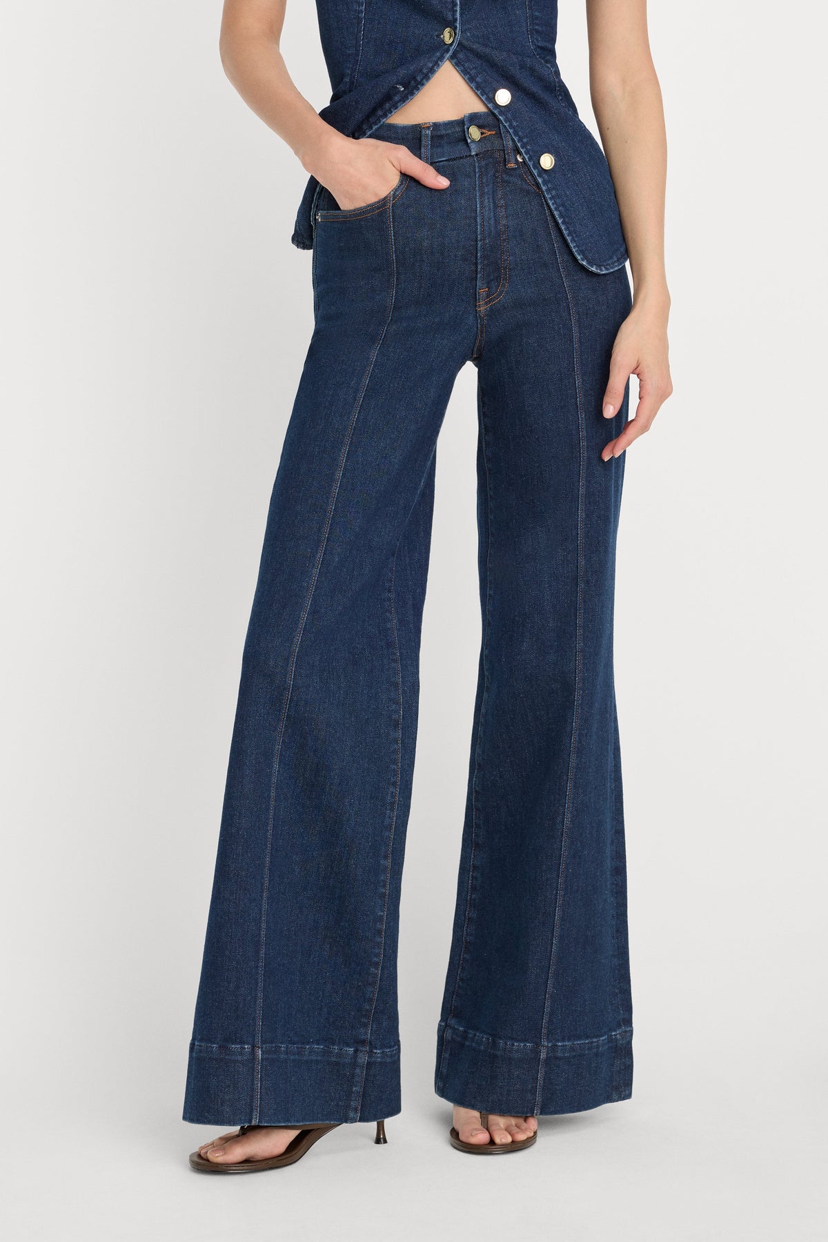 Premium GOOD WAIST PALAZZO JEANS INDIGO1169