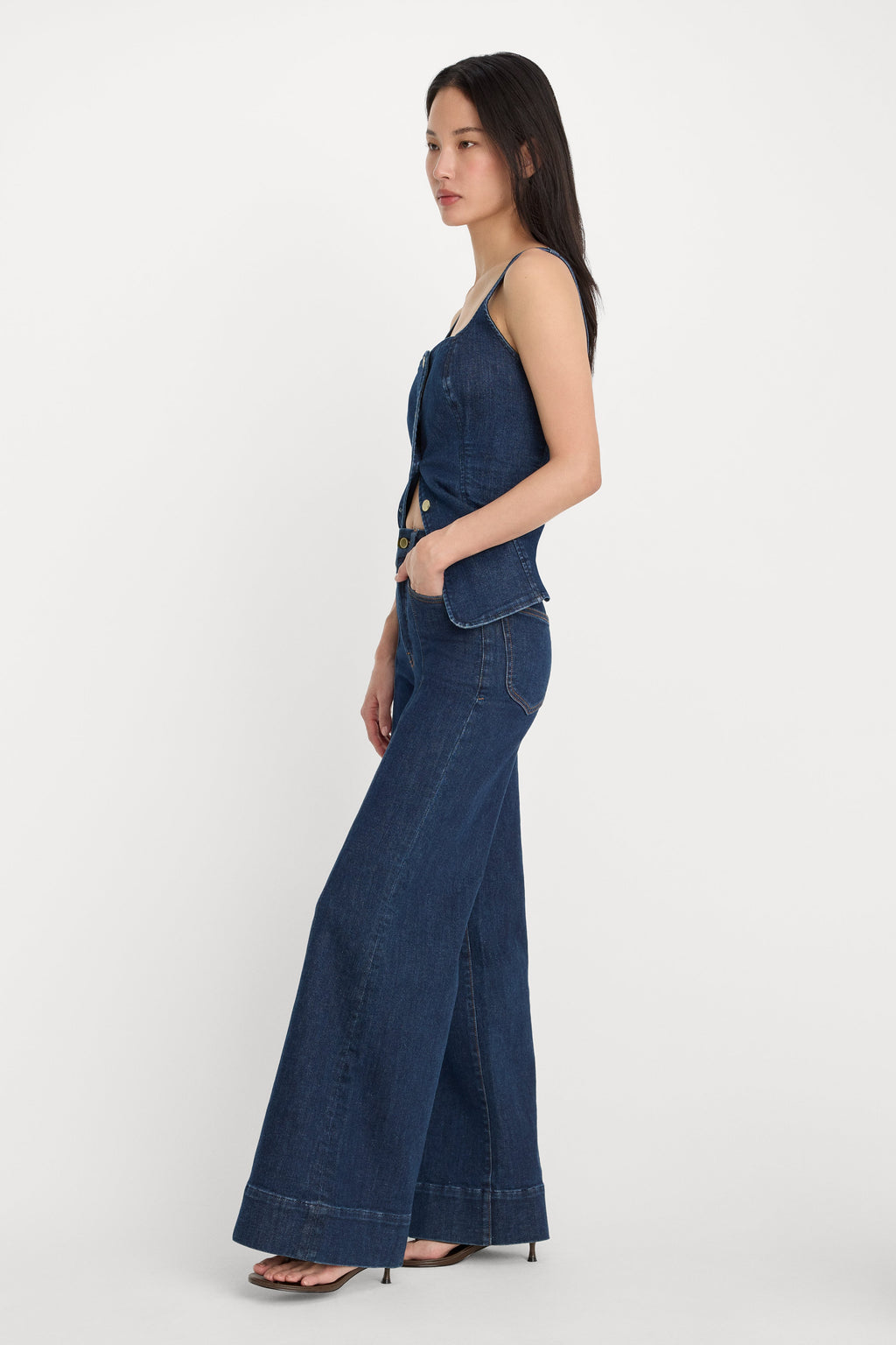 Premium GOOD WAIST PALAZZO JEANS INDIGO1169