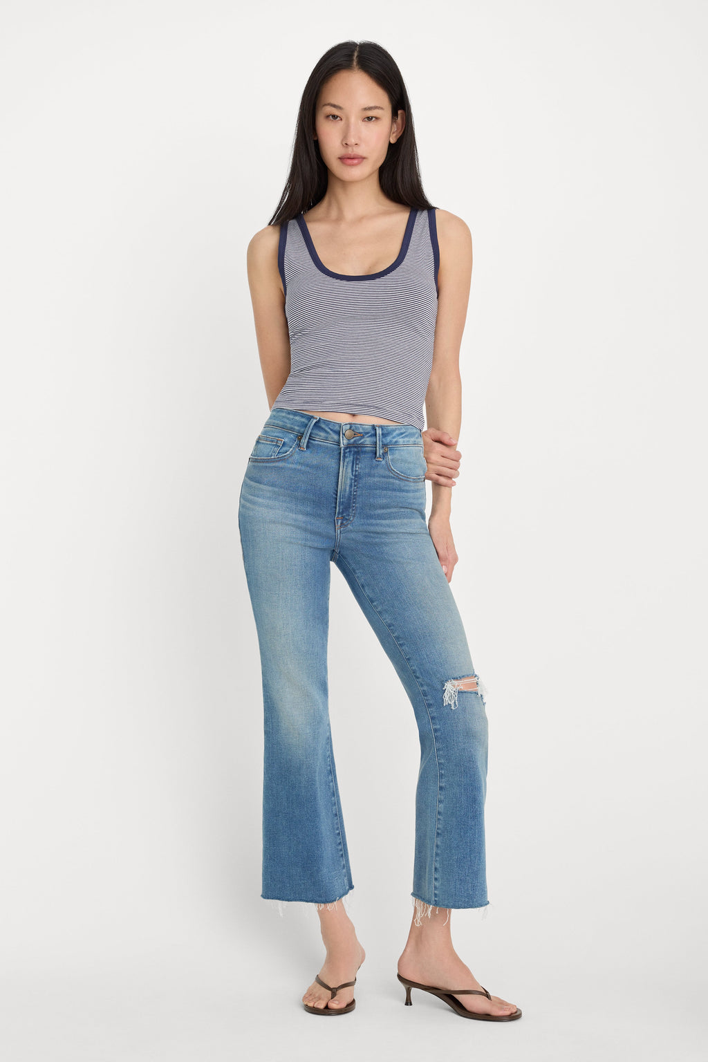 Premium SOFT TECH GOOD LEGS CROP MINI BOOT JEANS INDIGO1210