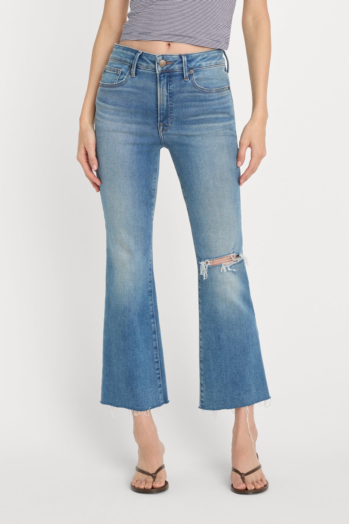 Premium SOFT TECH GOOD LEGS CROP MINI BOOT JEANS INDIGO1210