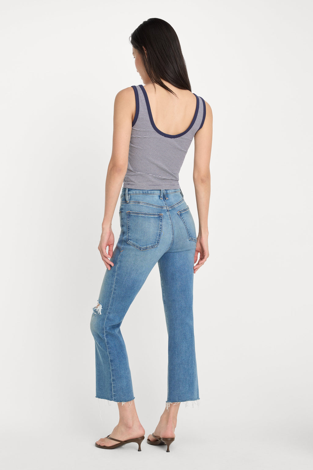 Premium SOFT TECH GOOD LEGS CROP MINI BOOT JEANS INDIGO1210