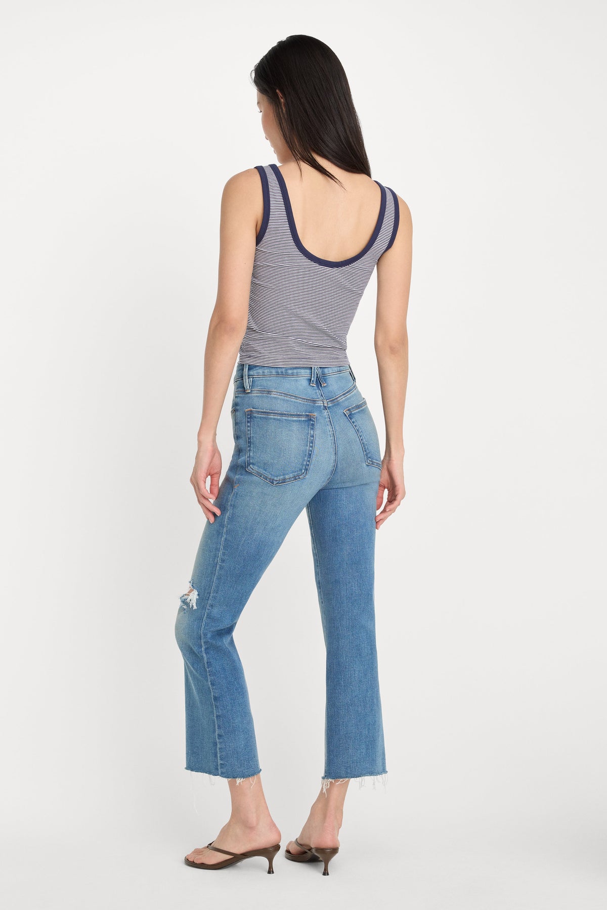 Premium SOFT TECH GOOD LEGS CROP MINI BOOT JEANS INDIGO1210