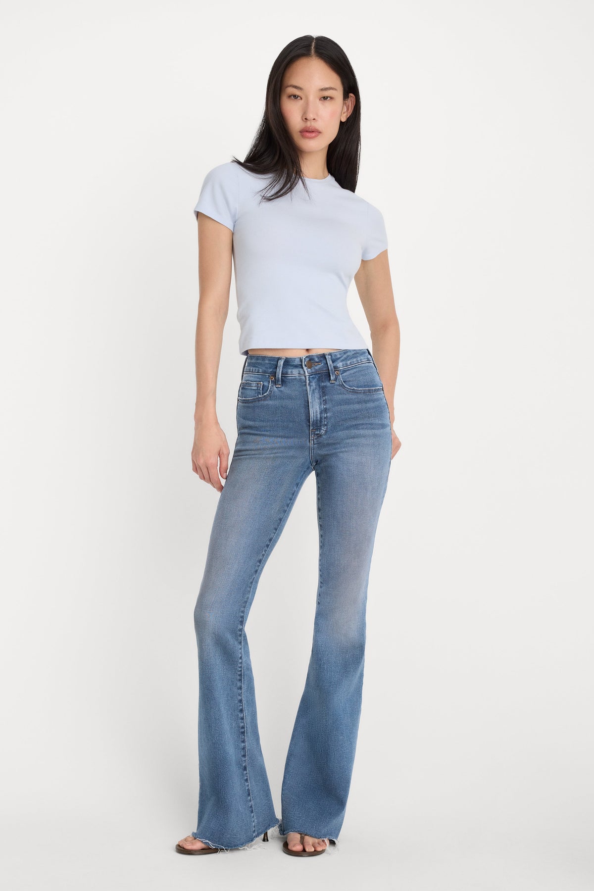 Premium SOFT TECH GOOD LEGS FLARE JEANS INDIGO1211