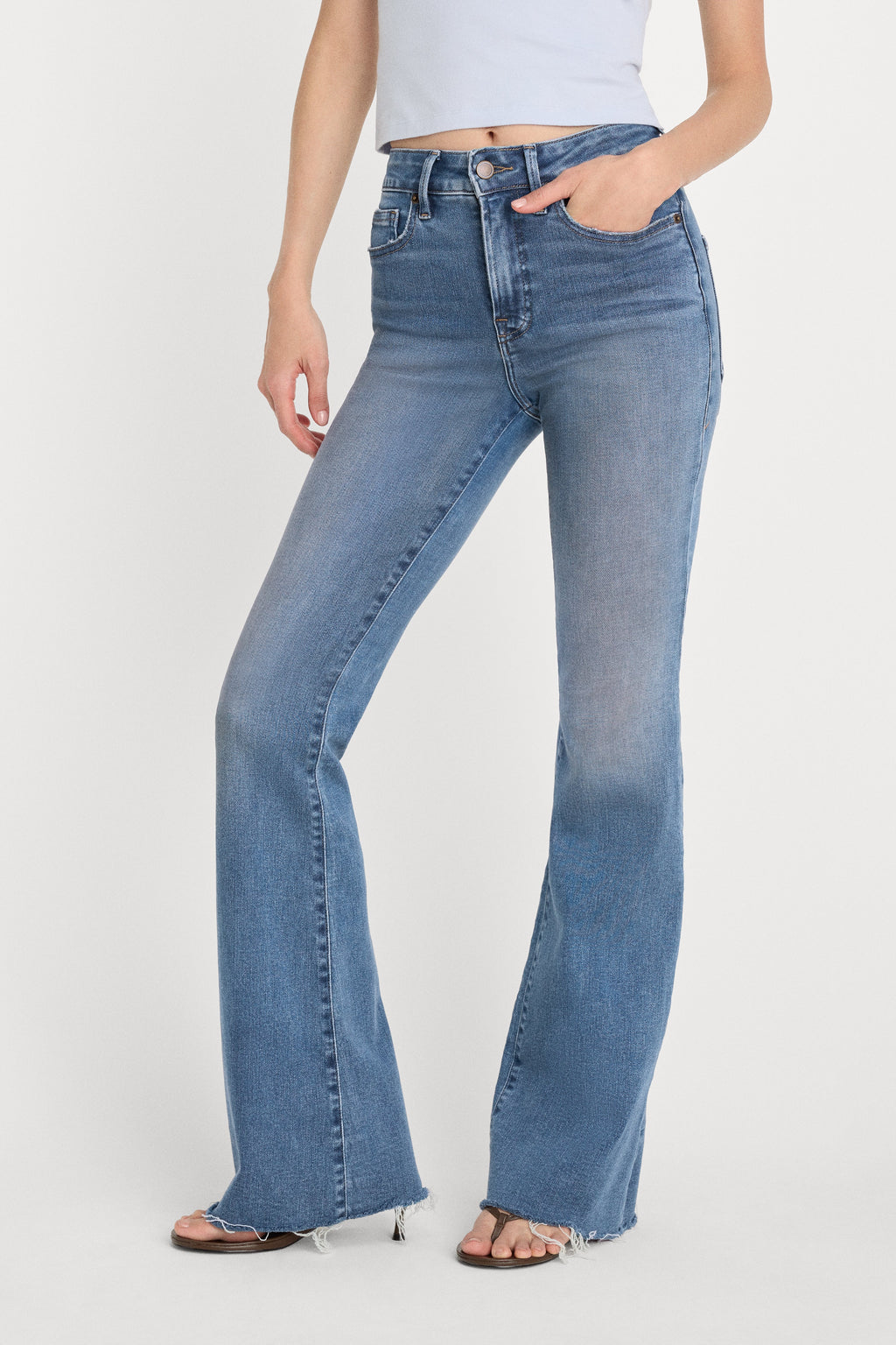 Premium SOFT TECH GOOD LEGS FLARE JEANS INDIGO1211