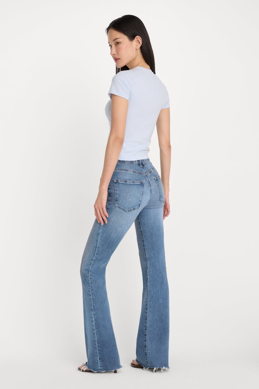 Premium SOFT TECH GOOD LEGS FLARE JEANS INDIGO1211