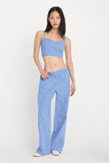 Premium POPLIN PULL ON PANTS BLUE & WHITE STRIPE