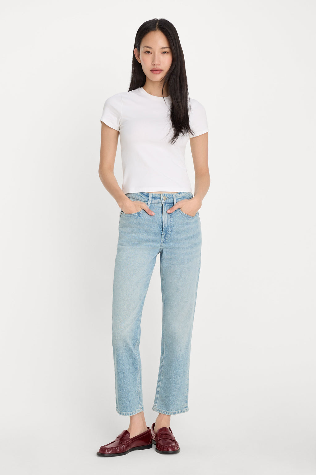 Premium GOOD ICON STRAIGHT ANKLE JEANS INDIGO1137