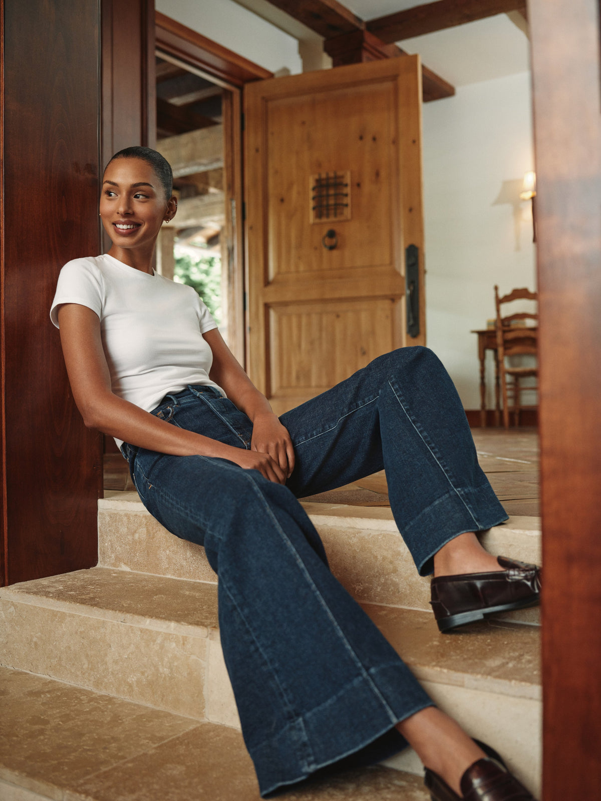 Premium GOOD WAIST PALAZZO JEANS INDIGO1169