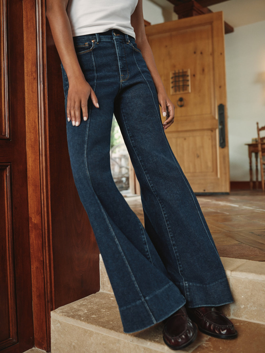 Premium GOOD WAIST PALAZZO JEANS INDIGO1169