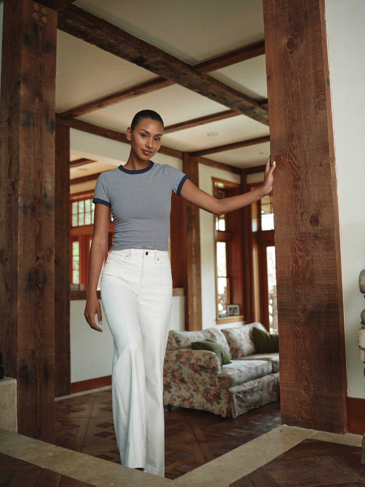Premium GOOD WAIST PALAZZO JEANS COTTON WHITE