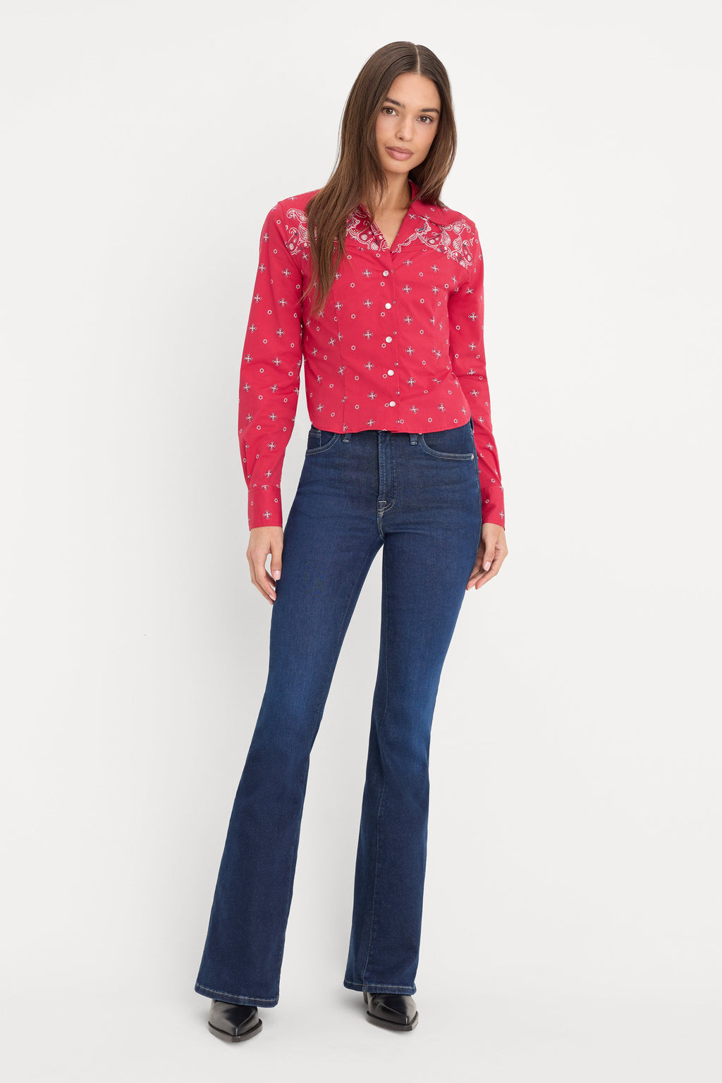 Premium DOLLY TAILORED POPLIN SHIRT FLARE BANDANA PRINT