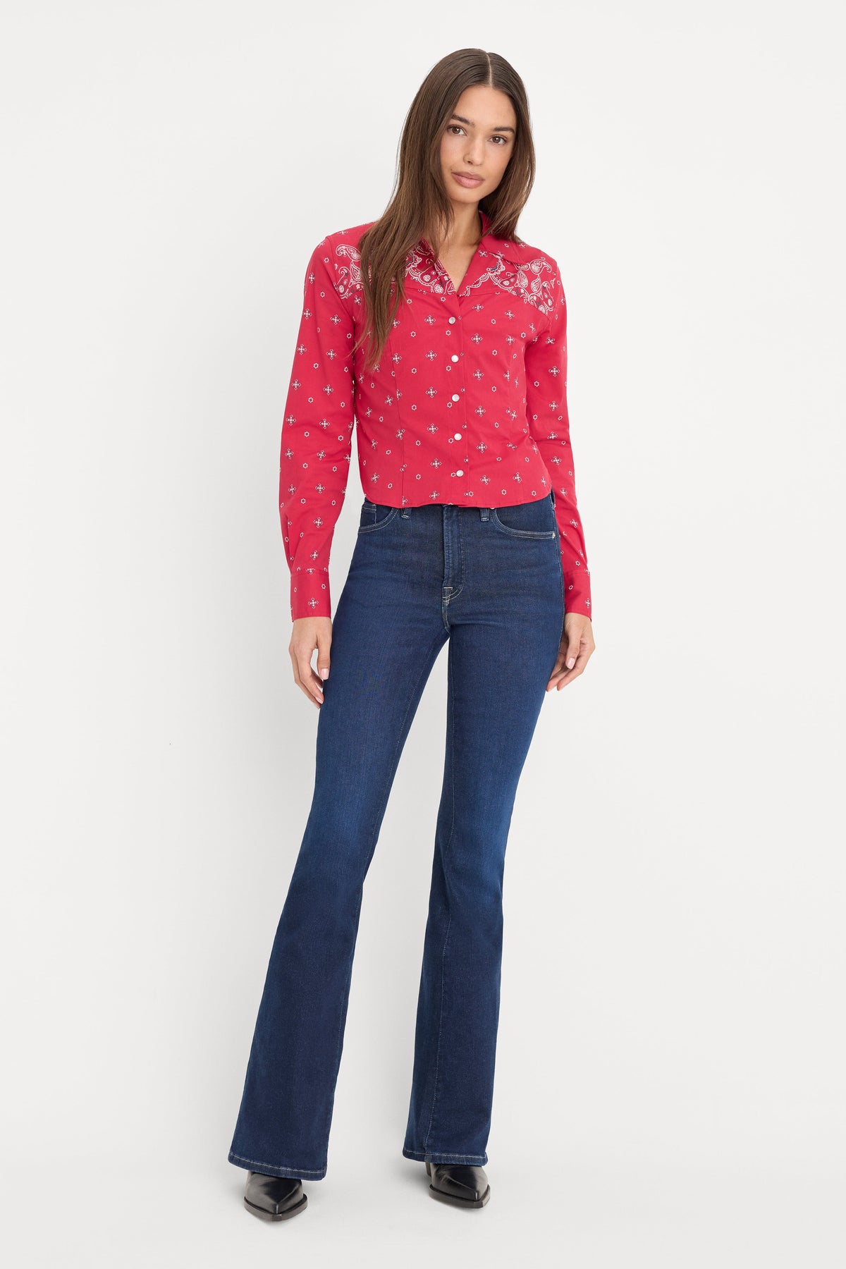Premium DOLLY TAILORED POPLIN SHIRT FLARE BANDANA PRINT
