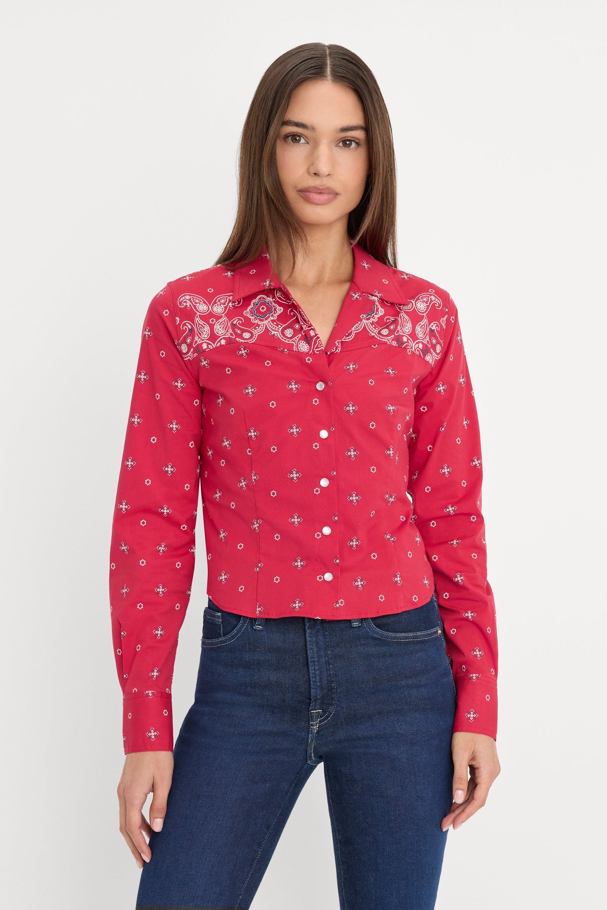 Premium DOLLY TAILORED POPLIN SHIRT FLARE BANDANA PRINT