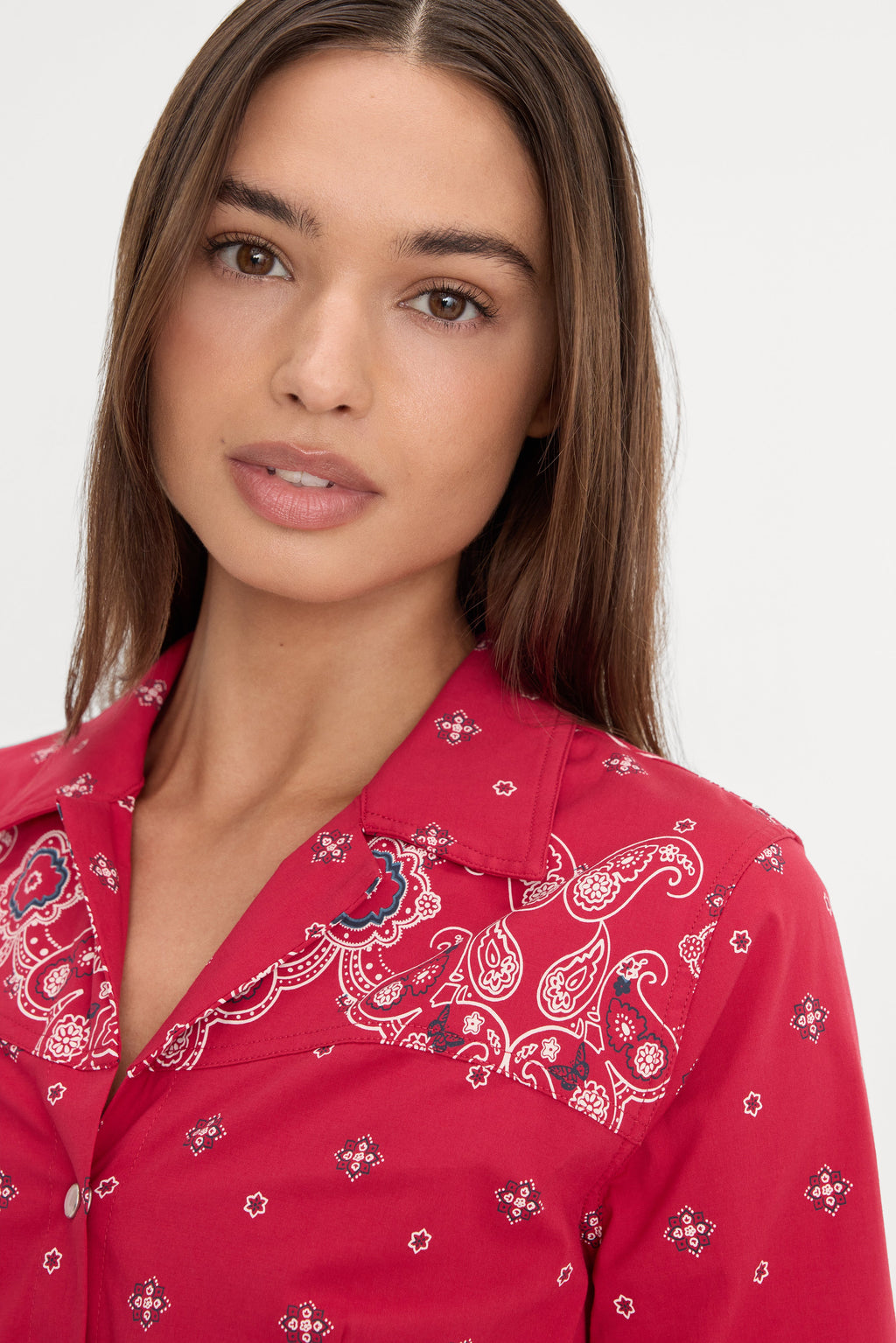 Premium DOLLY TAILORED POPLIN SHIRT FLARE BANDANA PRINT