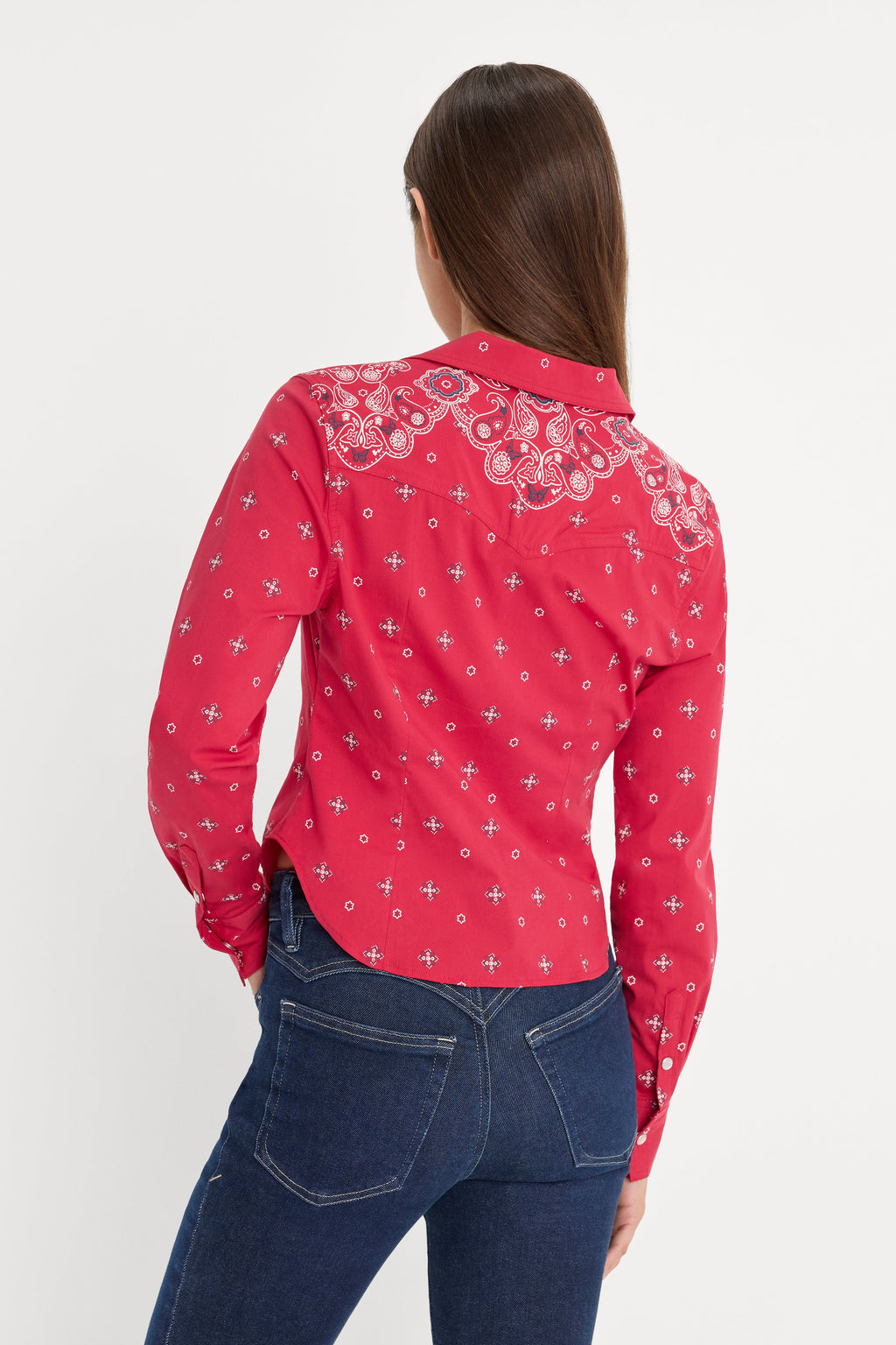 Premium DOLLY TAILORED POPLIN SHIRT FLARE BANDANA PRINT