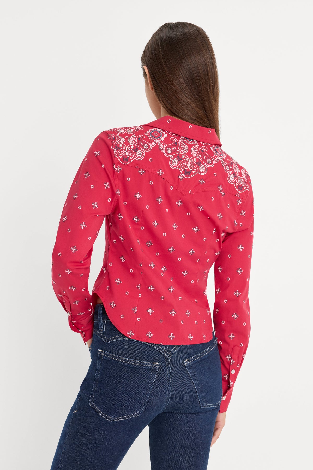 Premium DOLLY TAILORED POPLIN SHIRT FLARE BANDANA PRINT