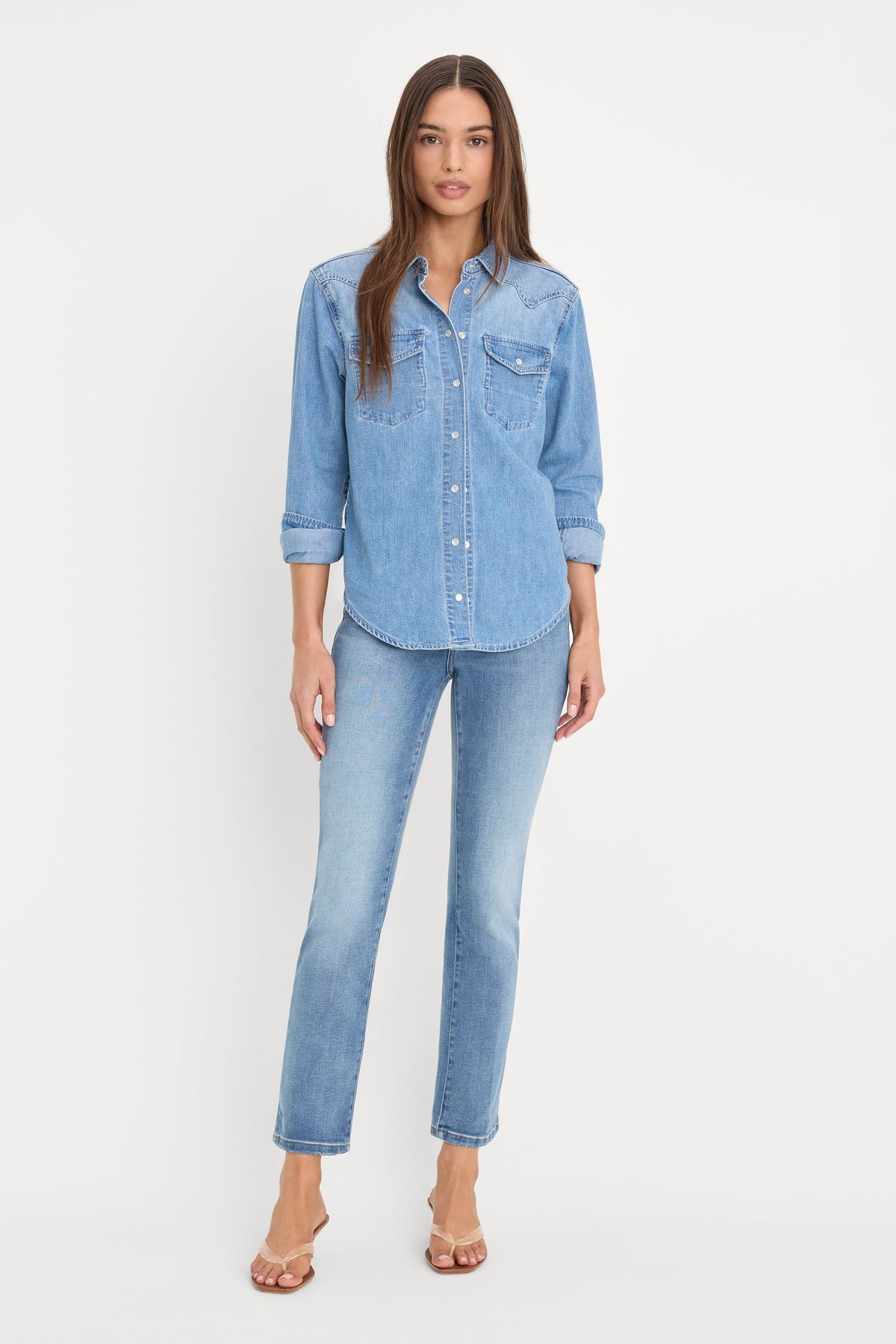 Premium DOLLY SLIM FIT DENIM SHIRT LIGHT BLUE