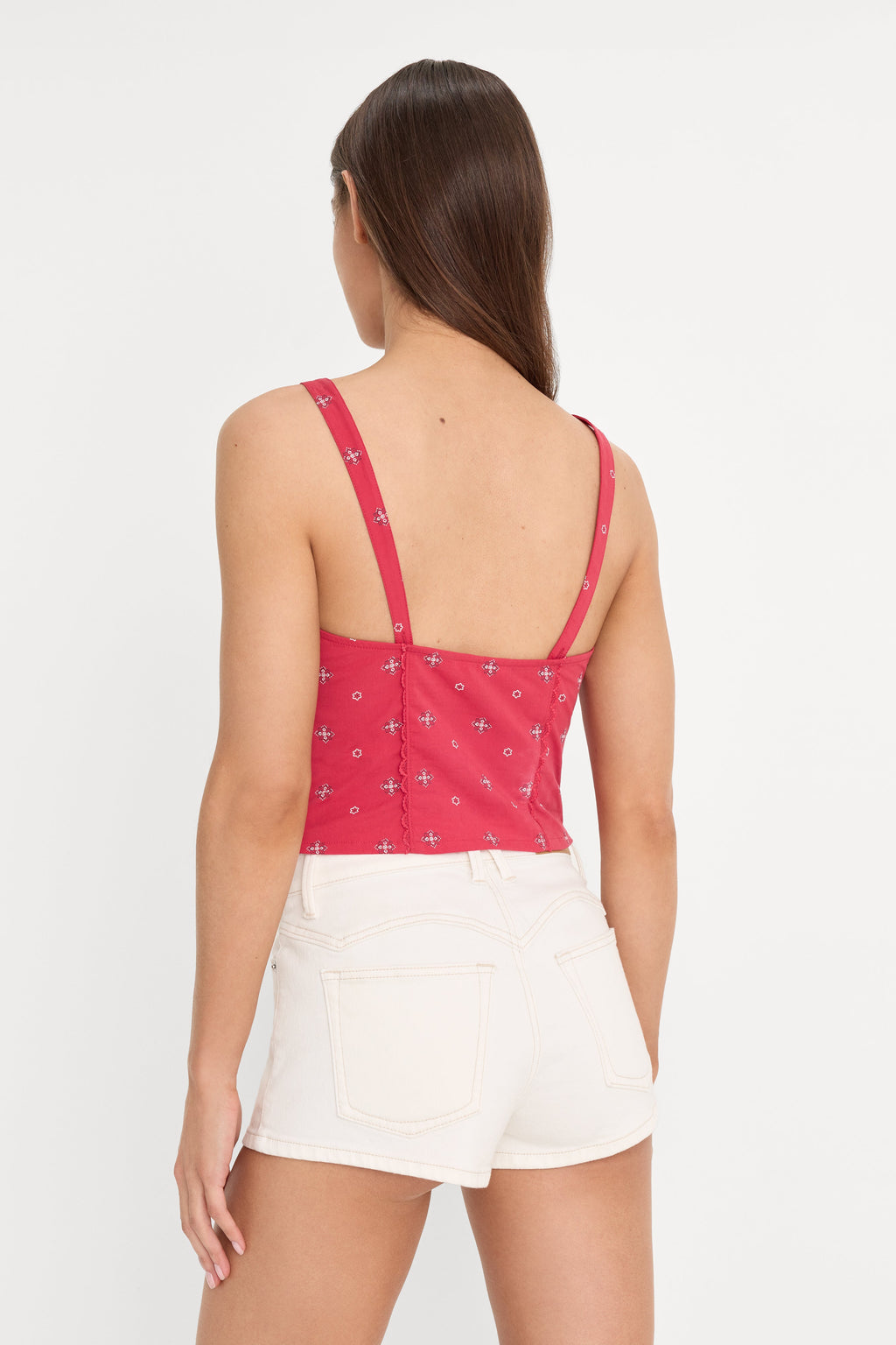 Premium DOLLY LACE UP POPLIN TANK FLARE BANDANA PRINT