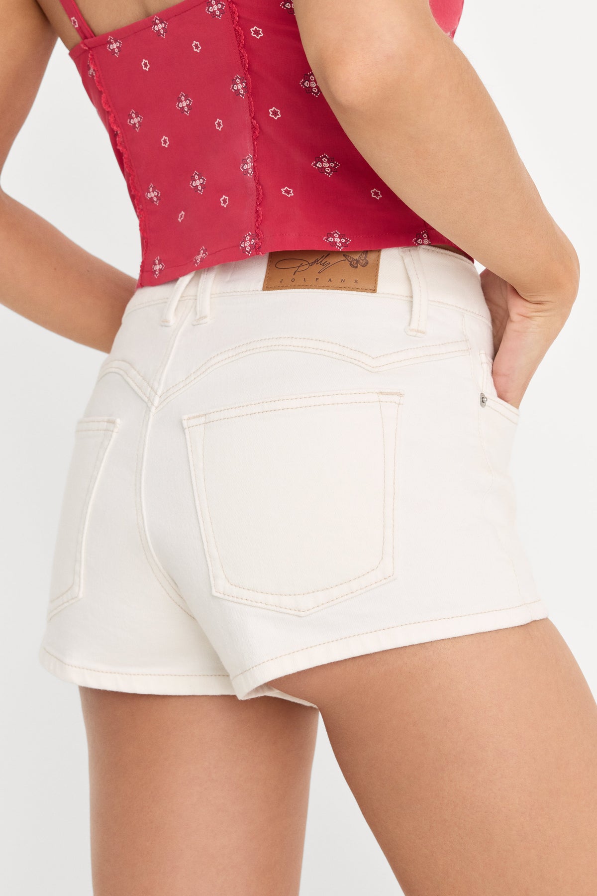 Premium DOLLY GOOD GIRLFRIEND CHEEKY SHORTS VINTAGE WHITE