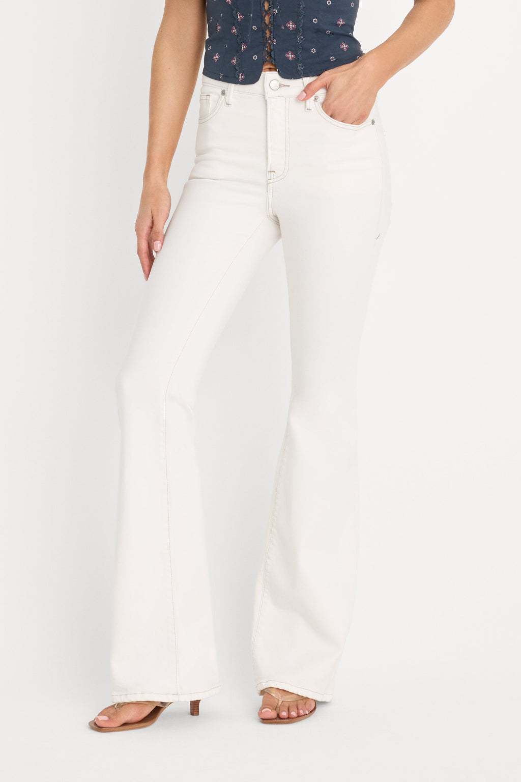 Premium DOLLY JOLEANS GOOD LEGS FLARE JEANS VINTAGE WHITE