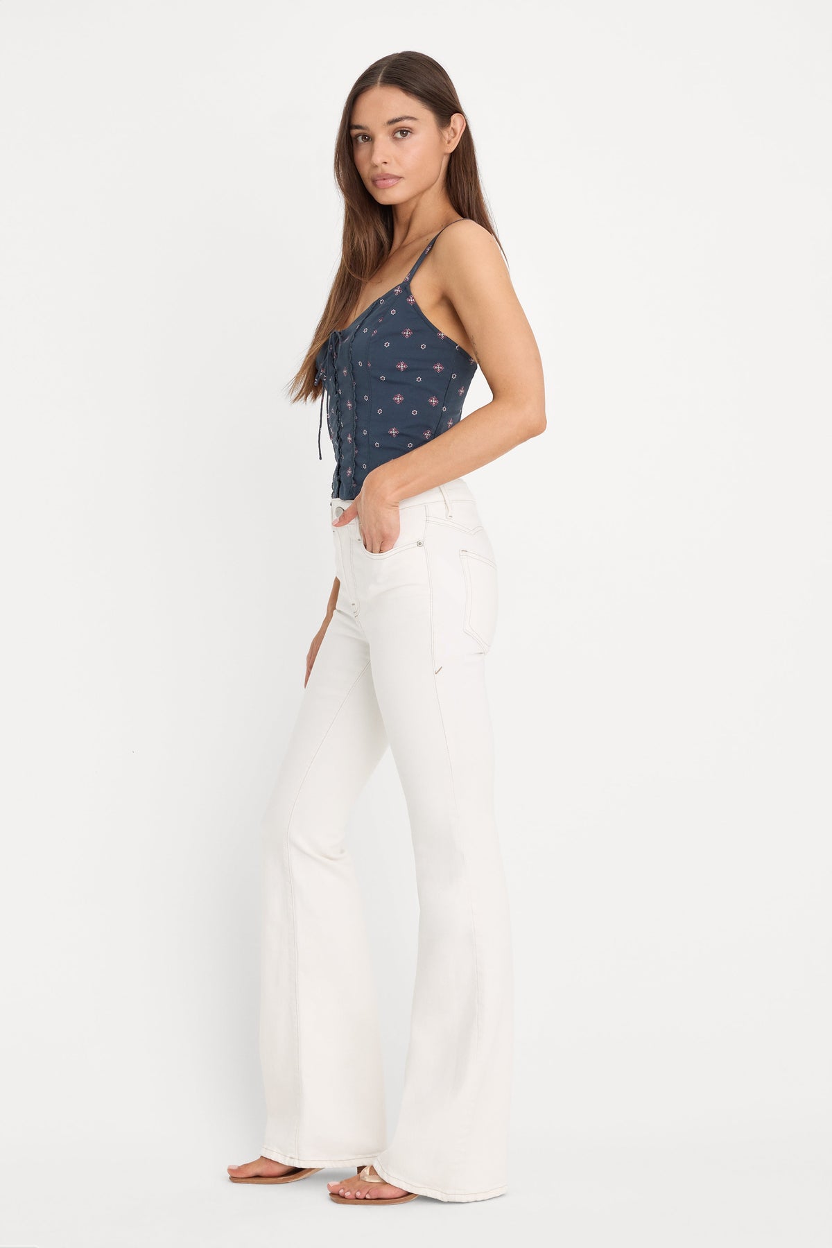 Premium DOLLY JOLEANS GOOD LEGS FLARE JEANS VINTAGE WHITE