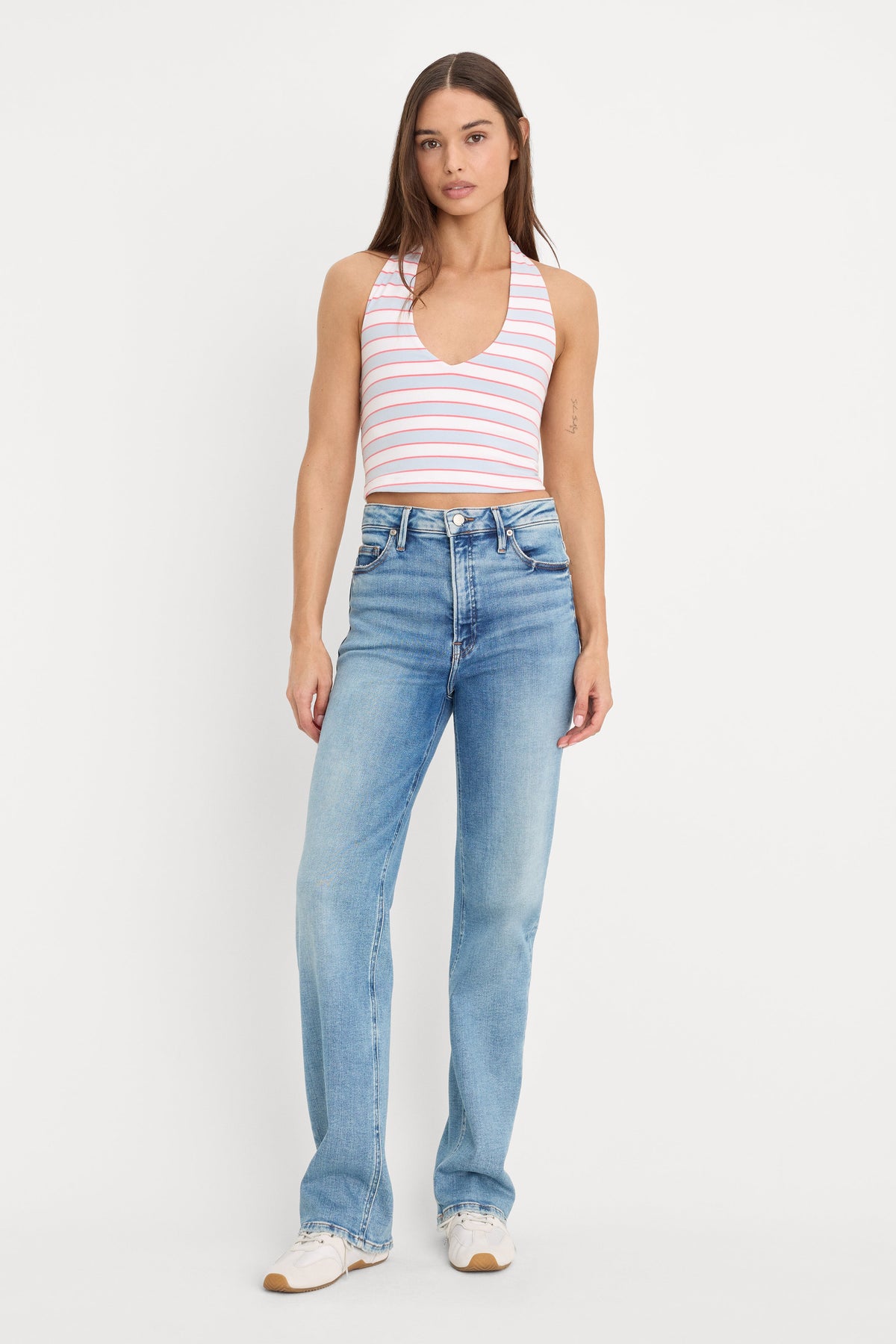 Premium THE HALTER TANK SKY STRIPE