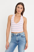 Premium THE HALTER TANK SKY STRIPE