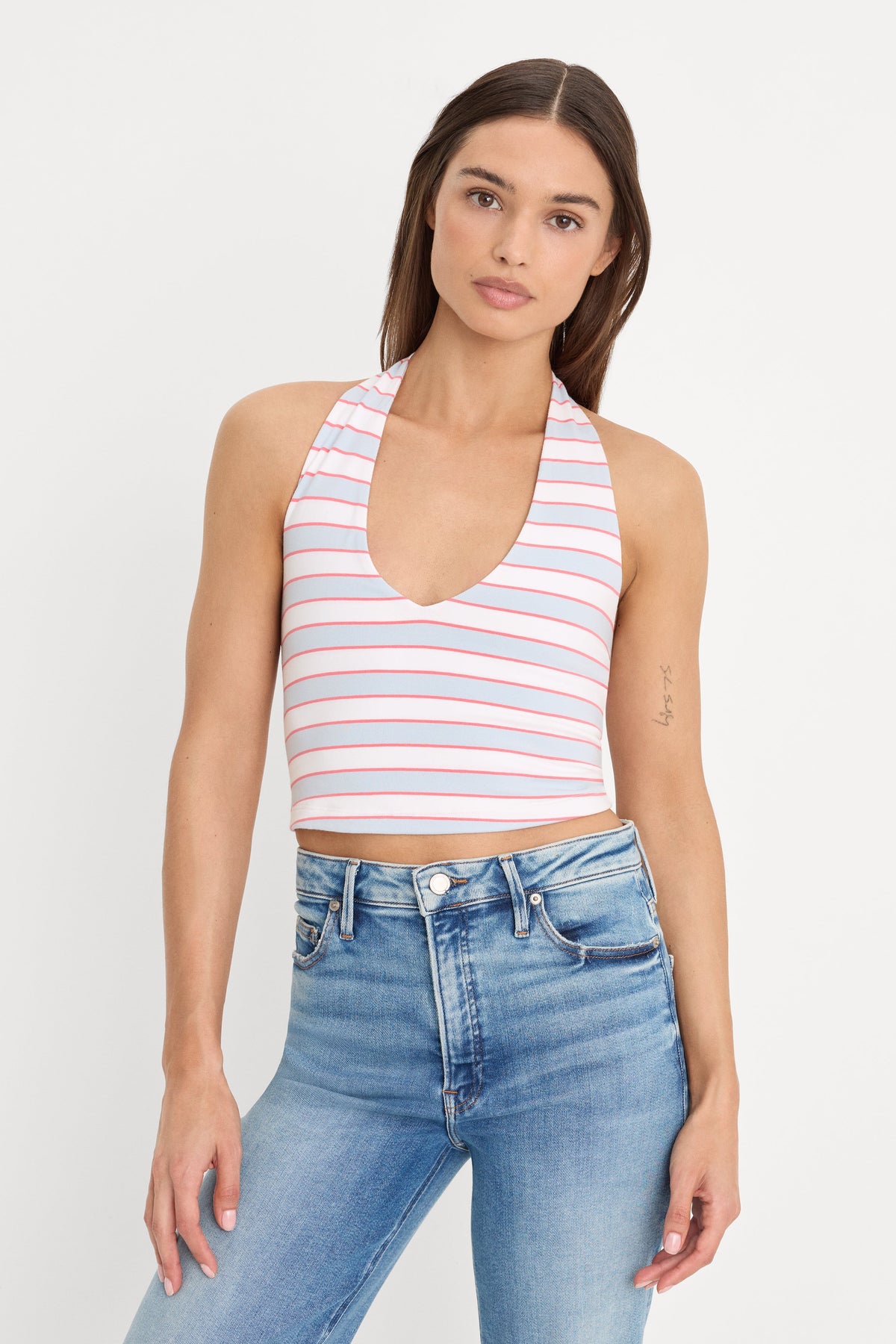 Premium THE HALTER TANK SKY STRIPE