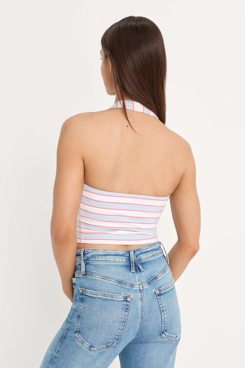 Premium THE HALTER TANK SKY STRIPE