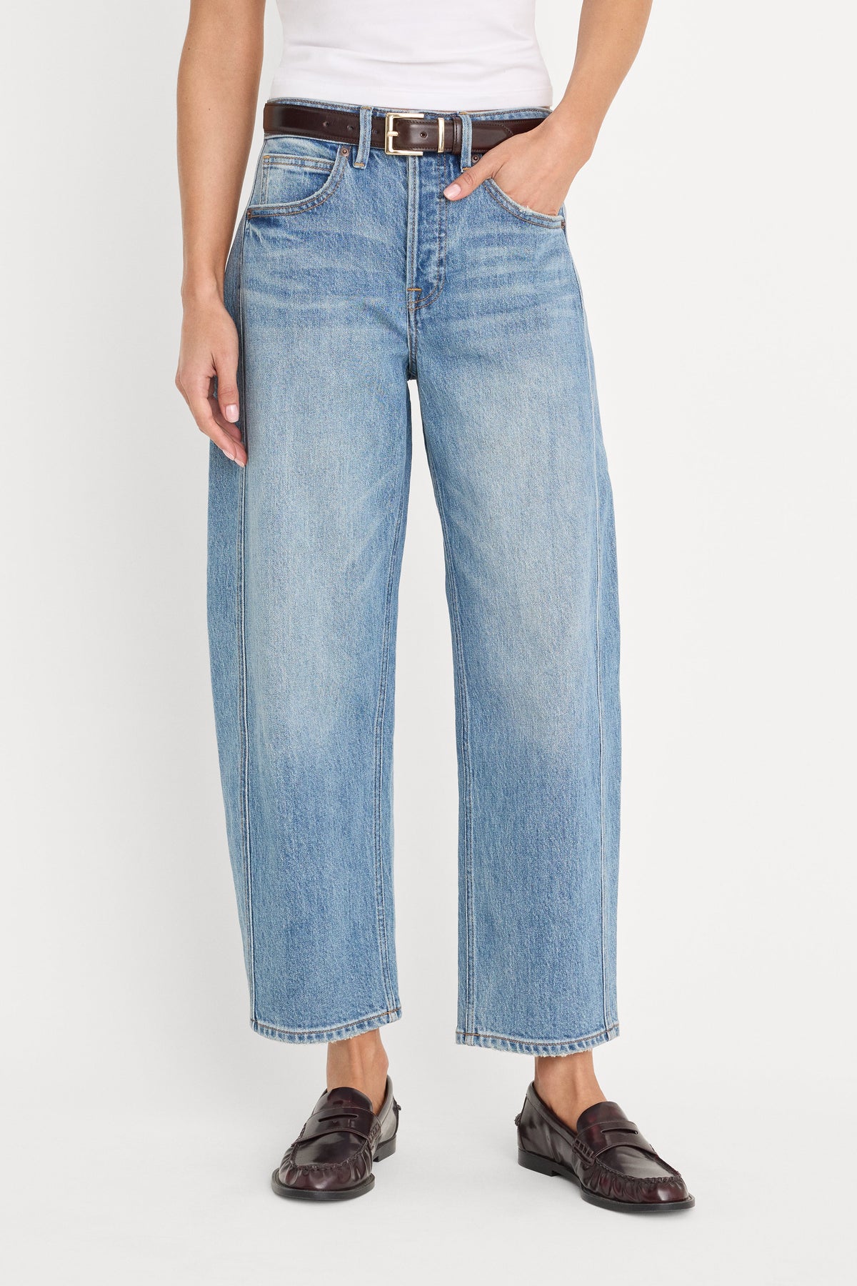Premium VINTAGE BARREL ANKLE JEANS INDIGO1350