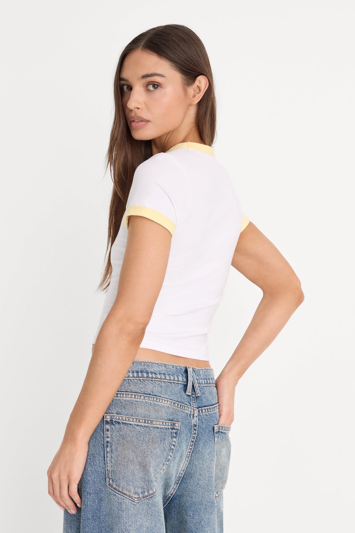 Premium THE RINGER BABY TEE WHITE001