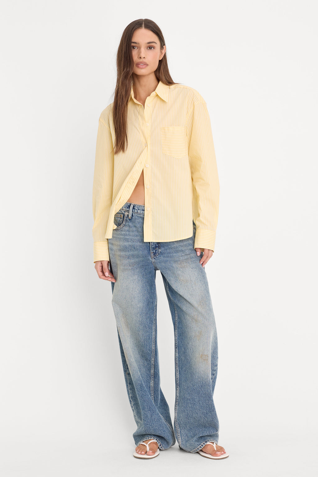 Premium POPLIN CLASSIC BOXY SHIRT BUTTERBEAM STRIPE