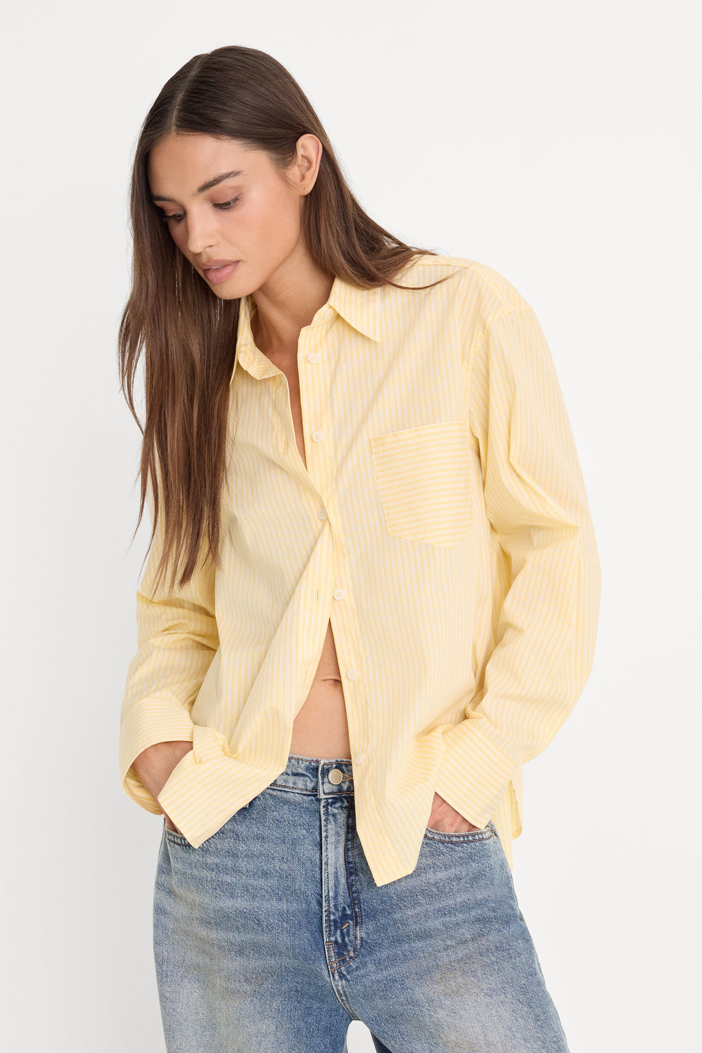 Premium POPLIN CLASSIC BOXY SHIRT BUTTERBEAM STRIPE