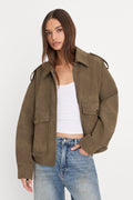 Premium THE BETTER THAN LEATHER BOMBER JACKET STONE