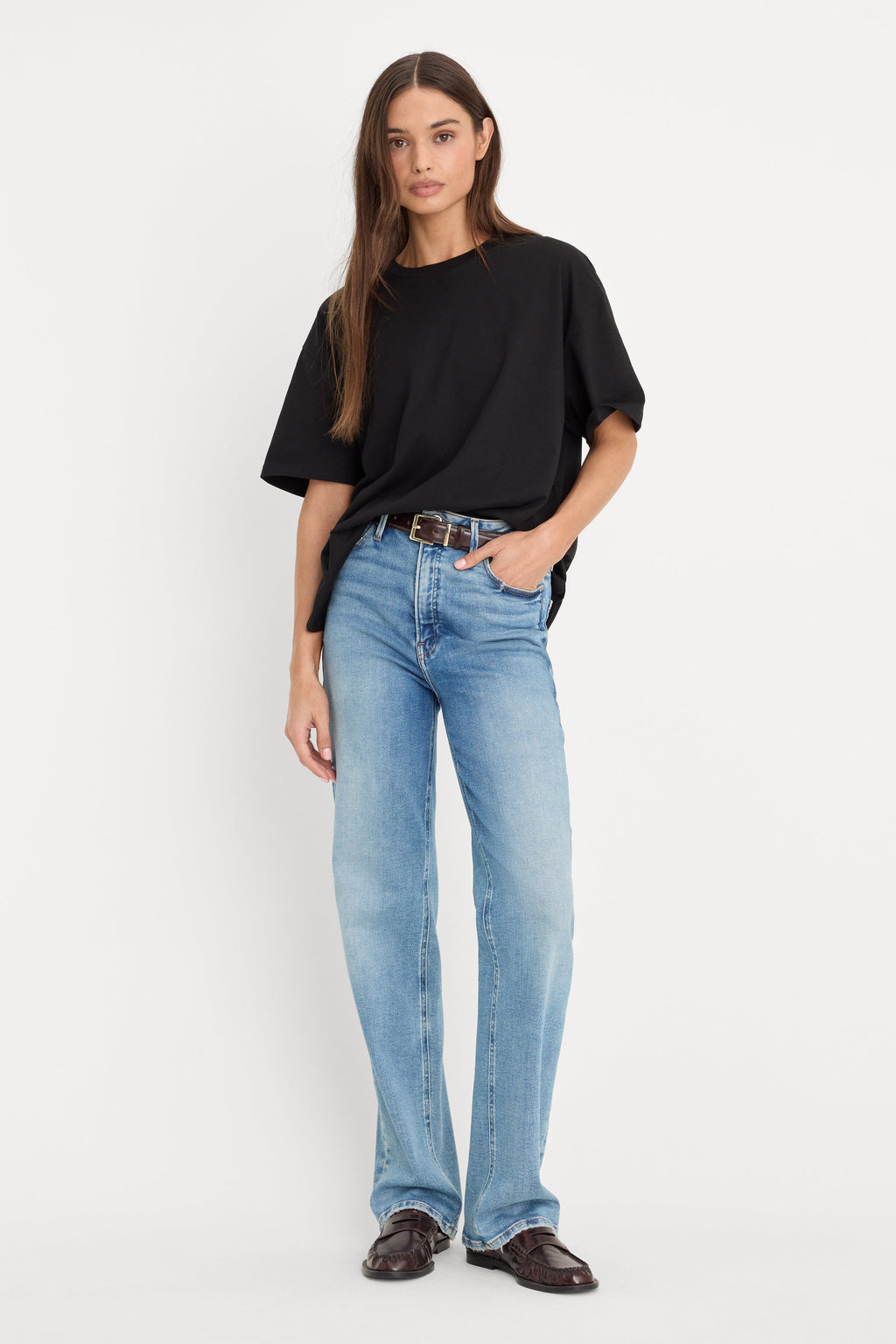 Premium COTTON OVERSIZED TEE BLACK001