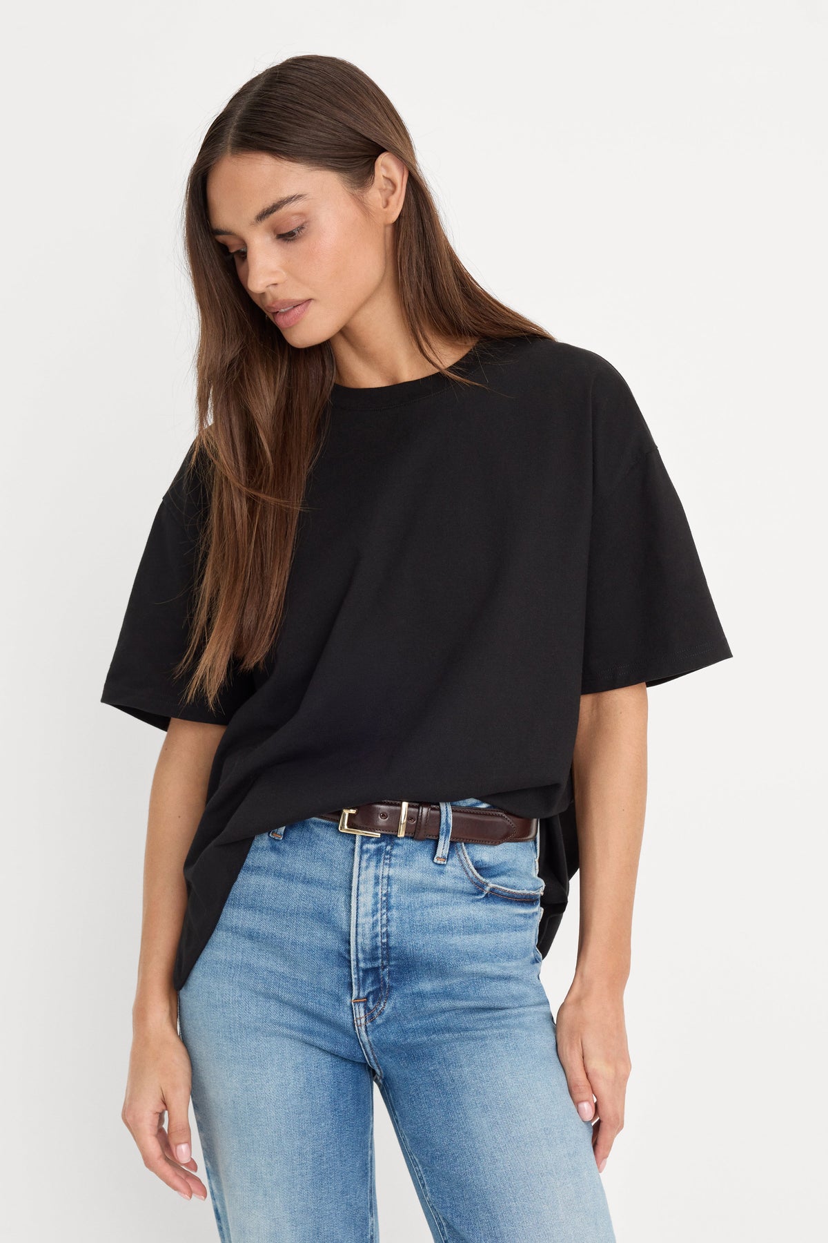 Premium COTTON OVERSIZED TEE BLACK001