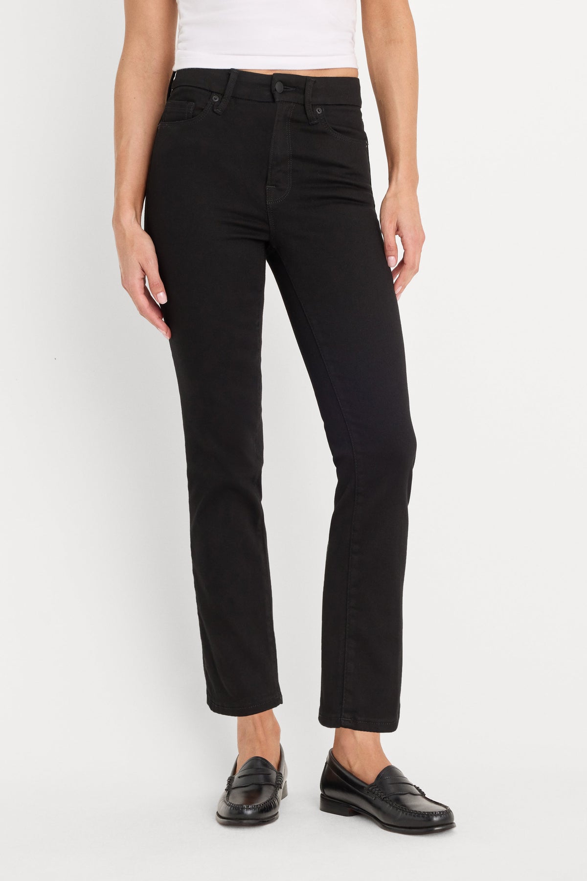 Premium NEVER FADES GOOD LEGS STRAIGHT JEANS BLACK001