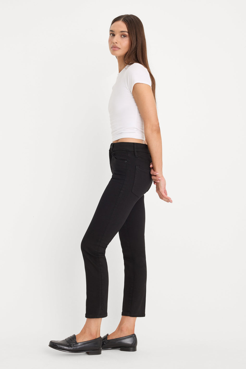 Premium NEVER FADES GOOD LEGS STRAIGHT JEANS BLACK001