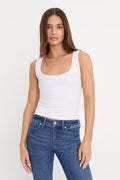 Premium MICRO RIB TANK TOP WHITE001