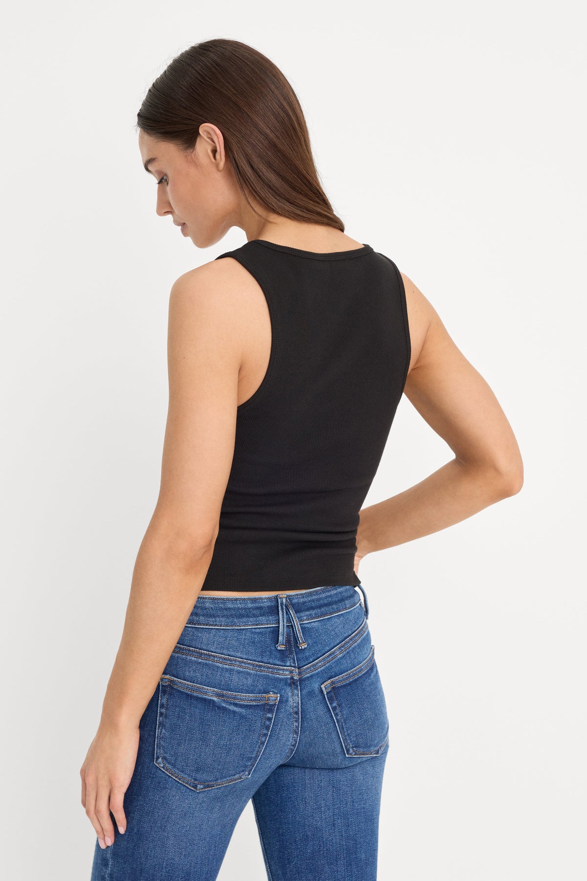 Premium MICRO RIB TANK TOP BLACK001