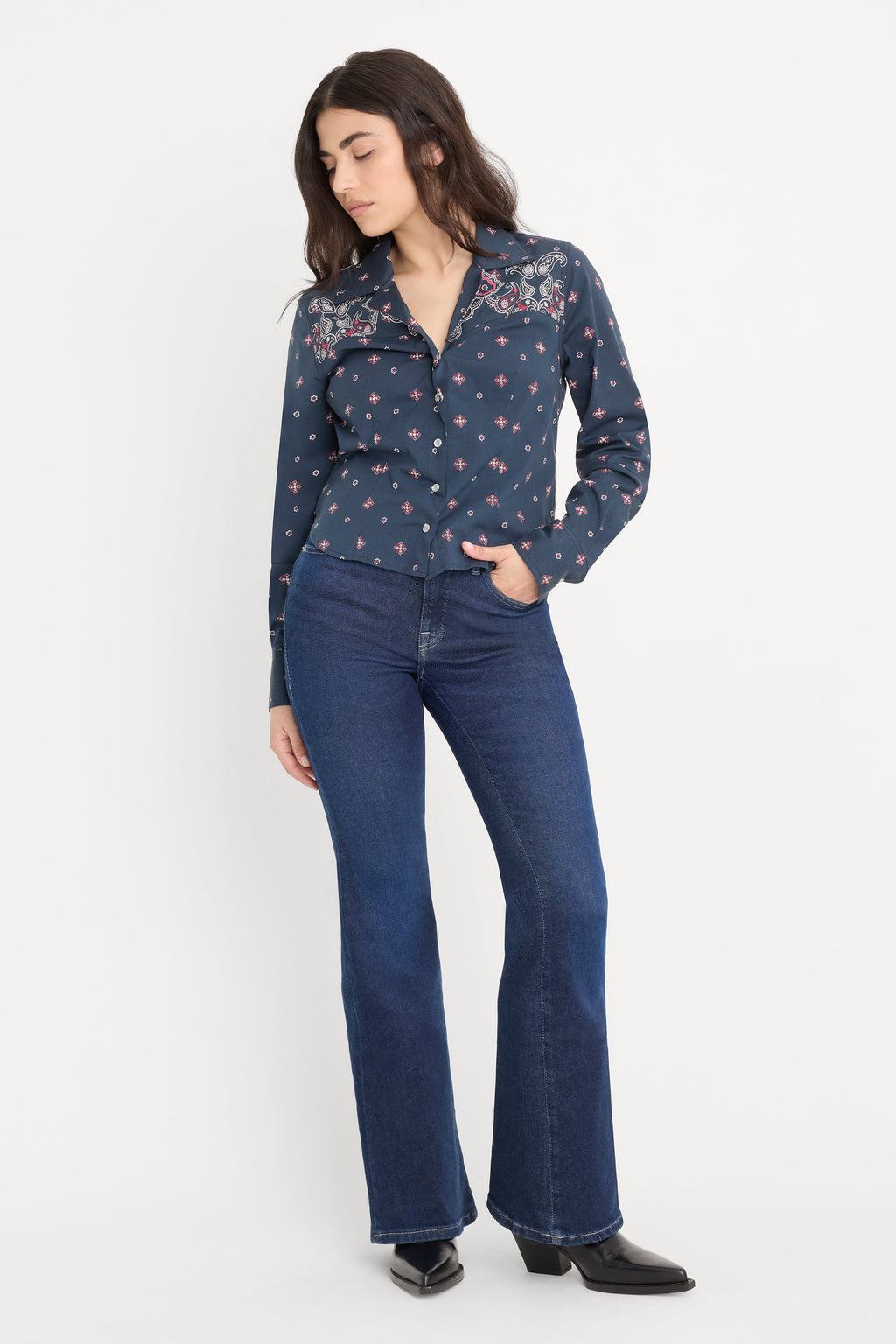 Premium DOLLY JOLEANS PETITE FLARE JEANS INDIGO1193