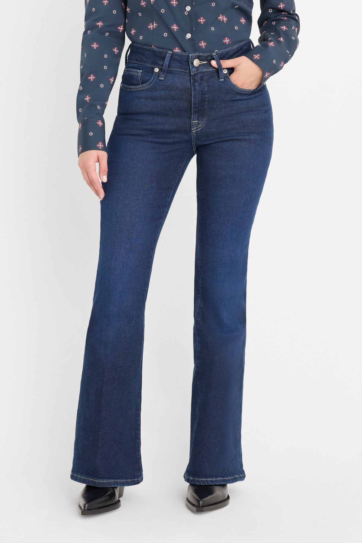 Premium DOLLY JOLEANS PETITE FLARE JEANS INDIGO1193