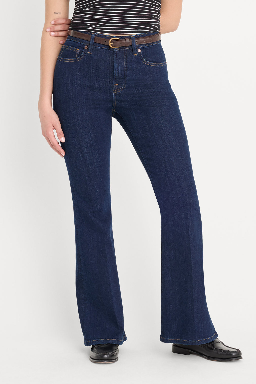 Premium GOOD PETITE FLARE JEANS INDIGO1153
