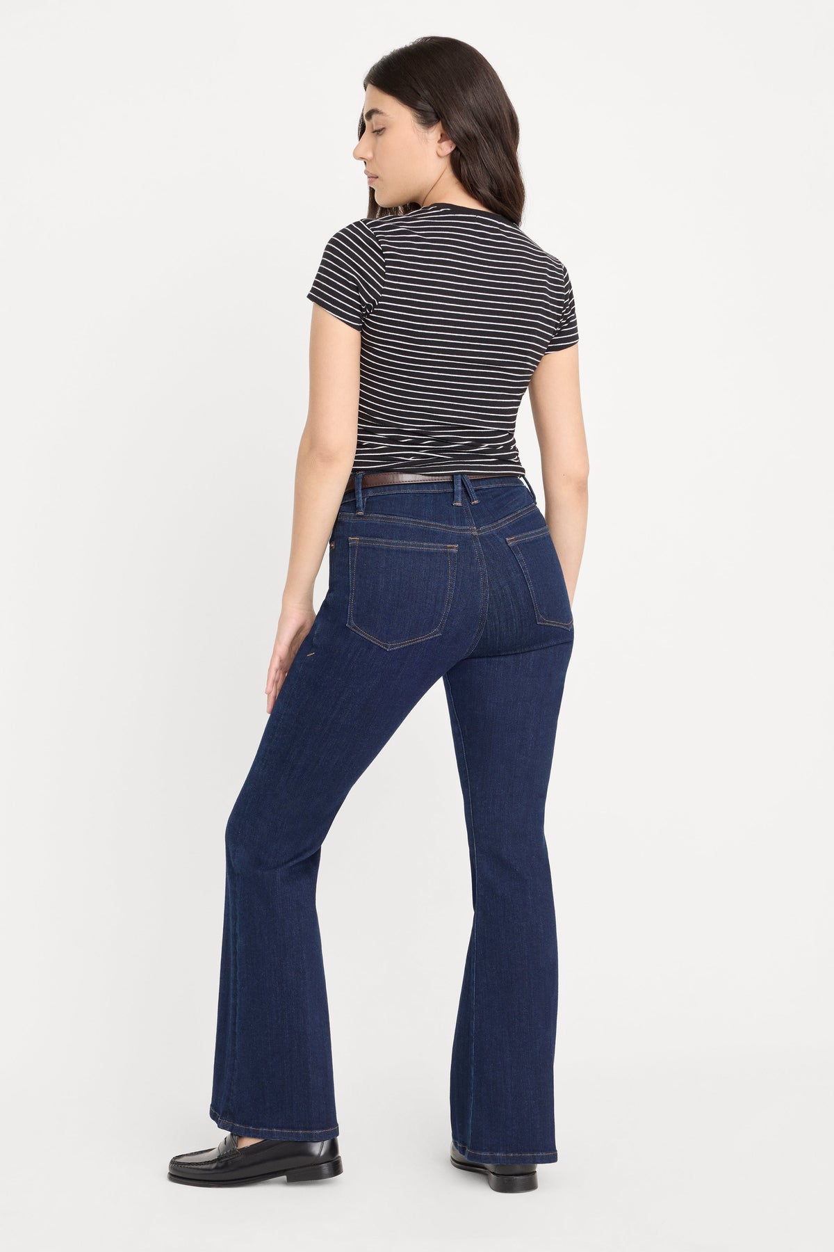 Premium GOOD PETITE FLARE JEANS INDIGO1153