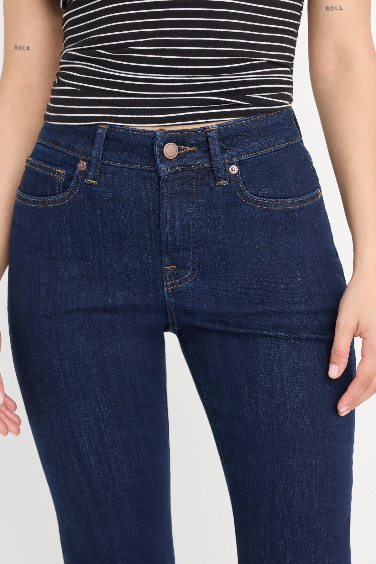 Premium GOOD PETITE FLARE JEANS INDIGO1153