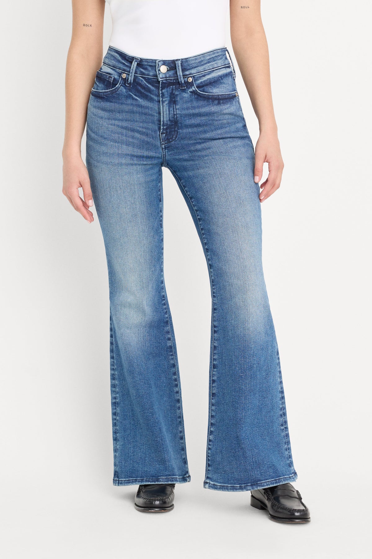 Premium ALWAYS FITS GOOD PETITE FLARE JEANS INDIGO1071
