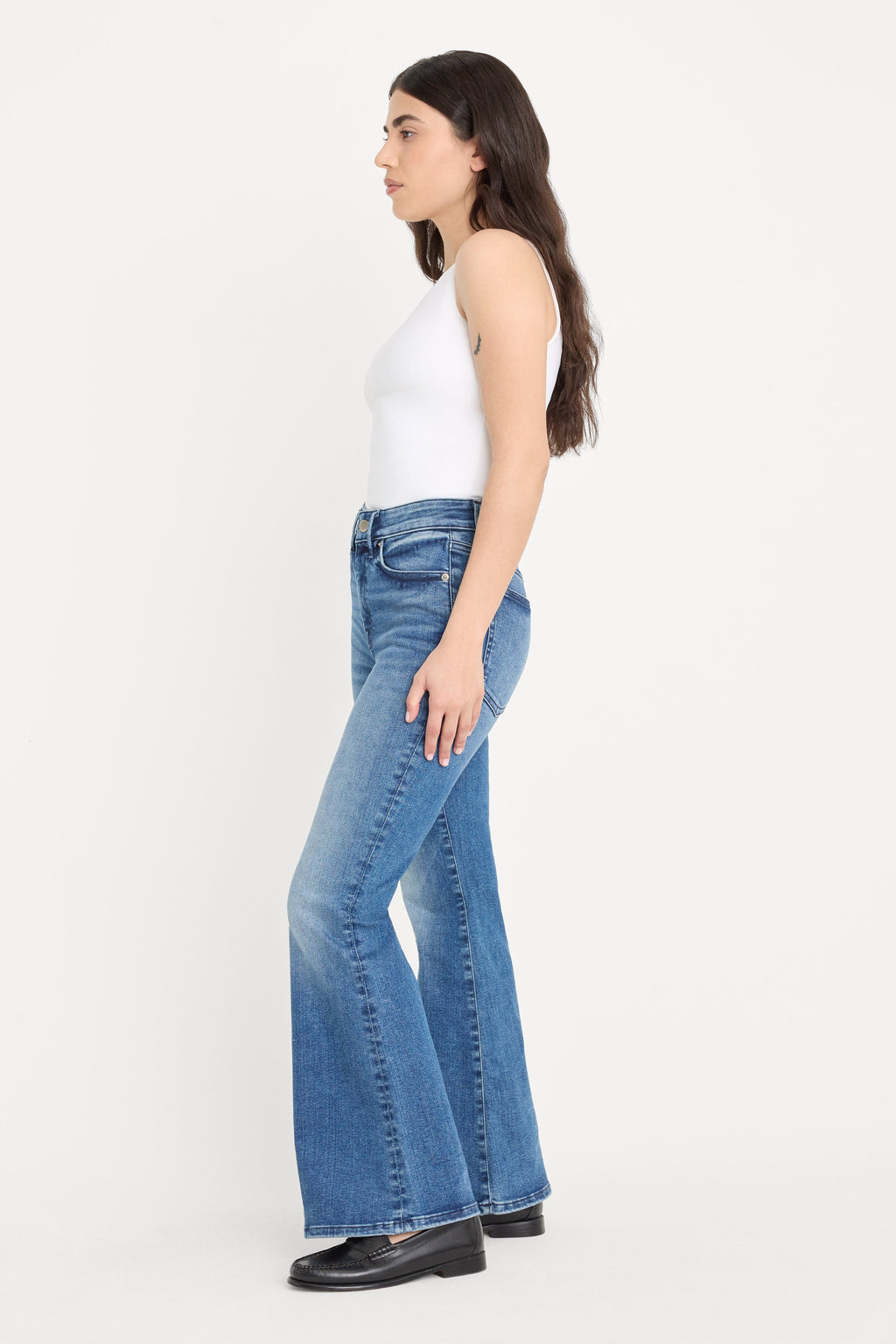 Premium ALWAYS FITS GOOD PETITE FLARE JEANS INDIGO1071